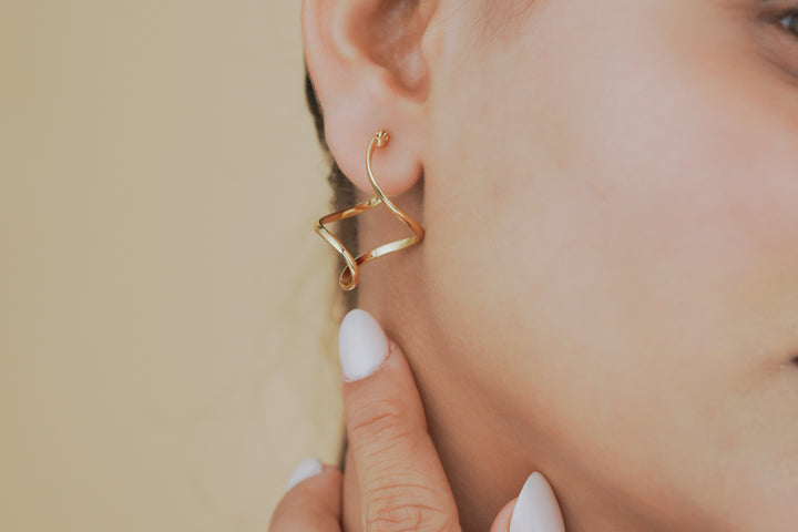 Twisted Square Wire Earrings