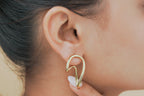 Double Loop Gold Statement Earrings