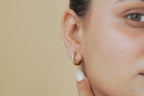 Crystal Inlay Mini Huggie Earrings