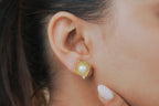 Textured Pearl Square Stud Earrings