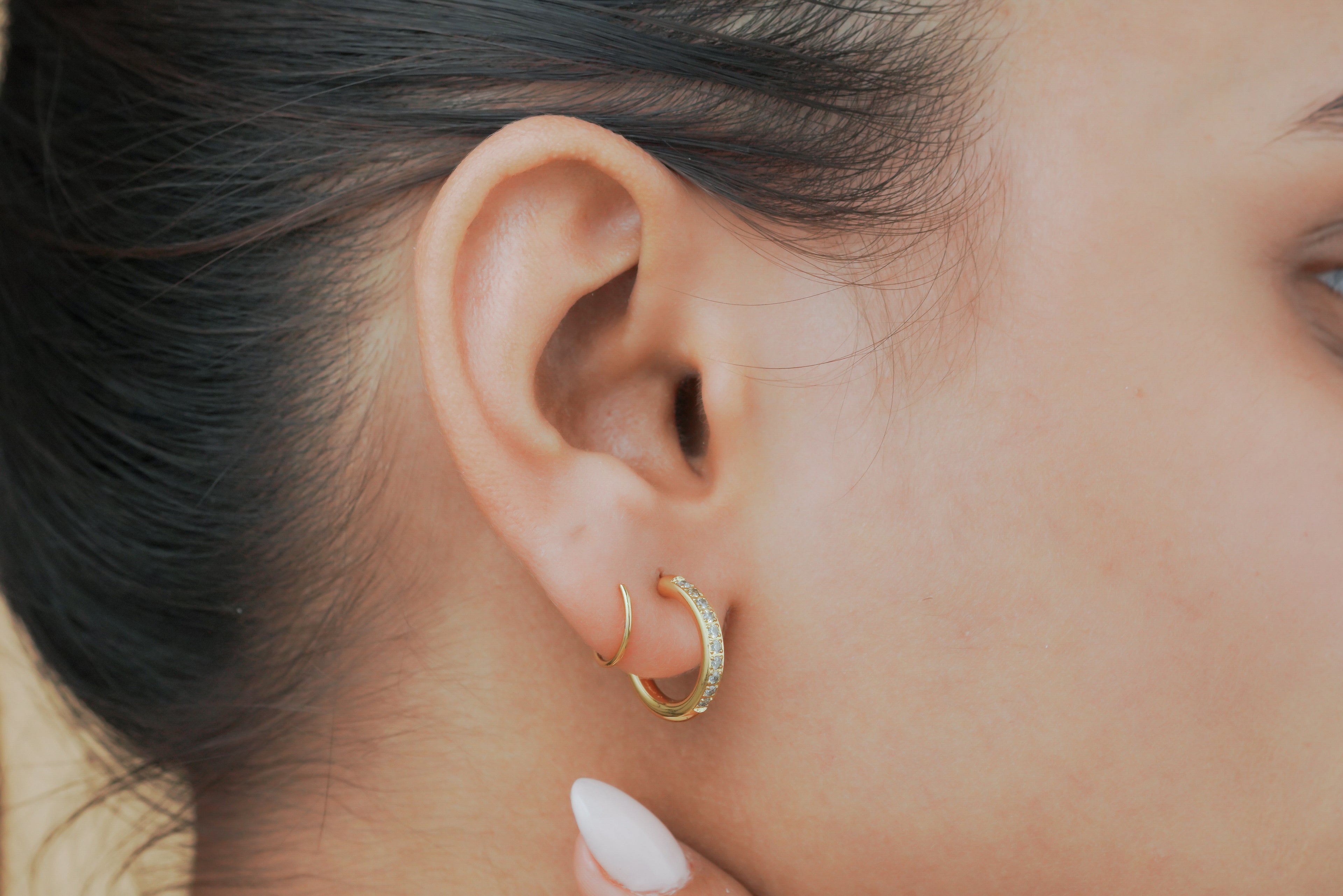 Pavé Crystal Mini Huggie Hoops