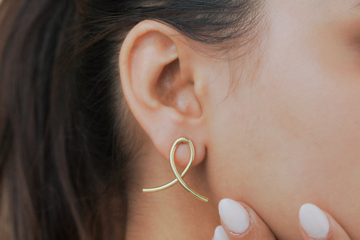 Swirl Ribbon Stud Earrings