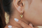 Puff Heart Huggie Drop Earrings