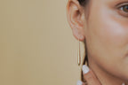 Tapered Gold Needle Drop Earrings