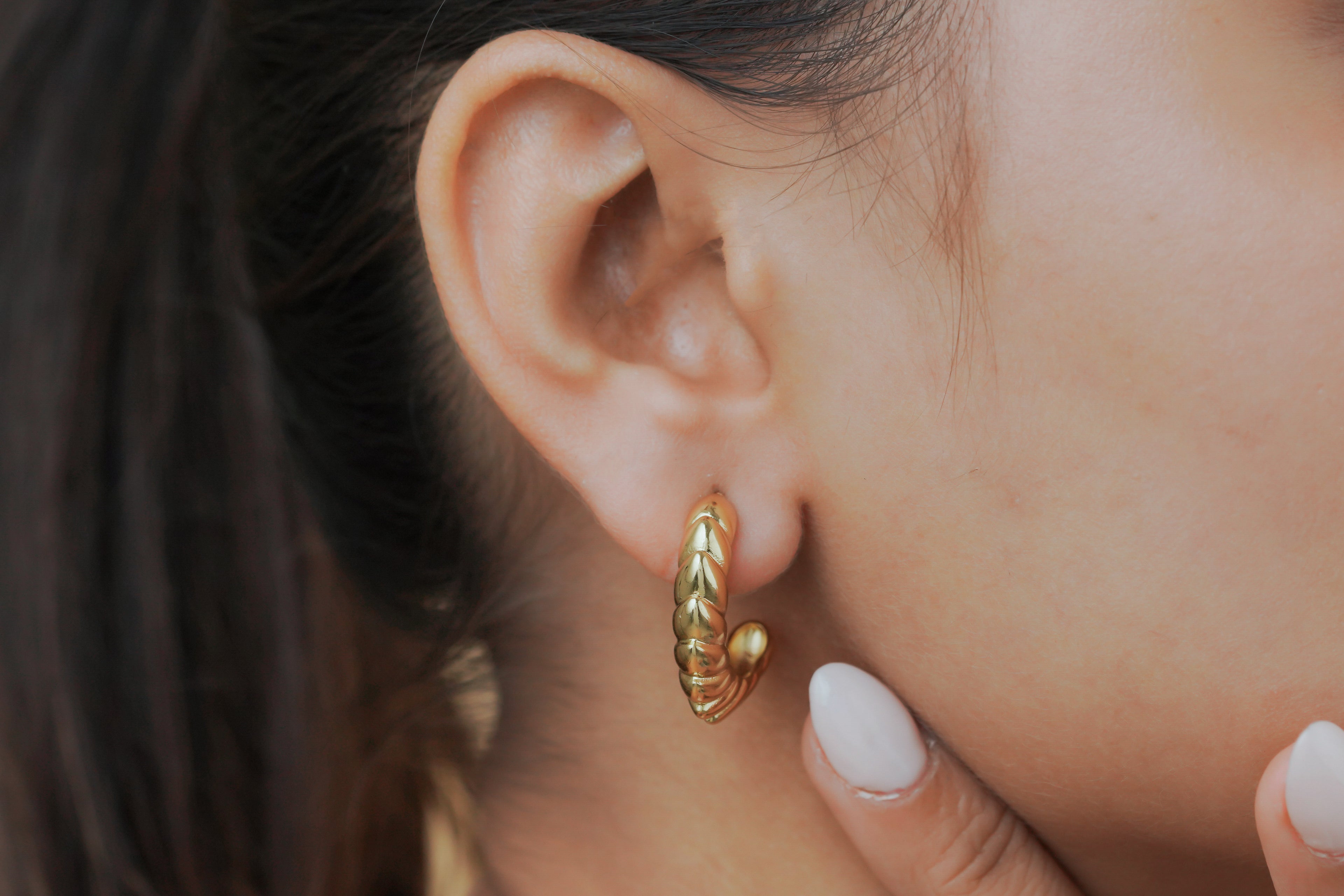 Braided Rope Huggie Hoop Earrings