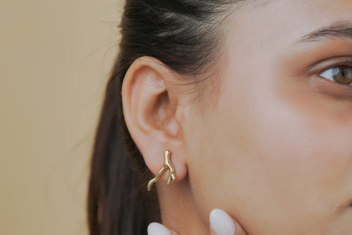 Wishbone Branch Stud Earrings