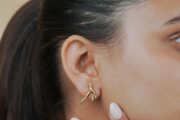 Wishbone Branch Stud Earrings