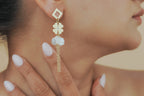 Clover, Pearl Shell & Chain Tassel Earrings