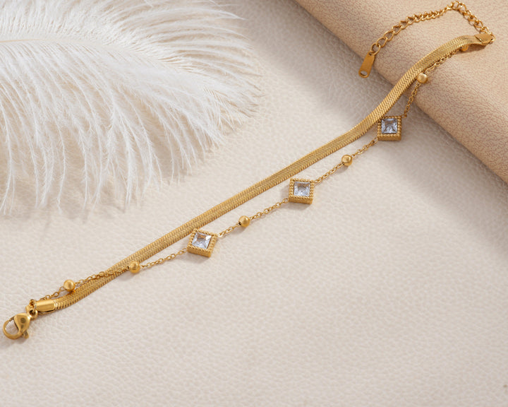 Diamond Crystal & Snake Chain Duo