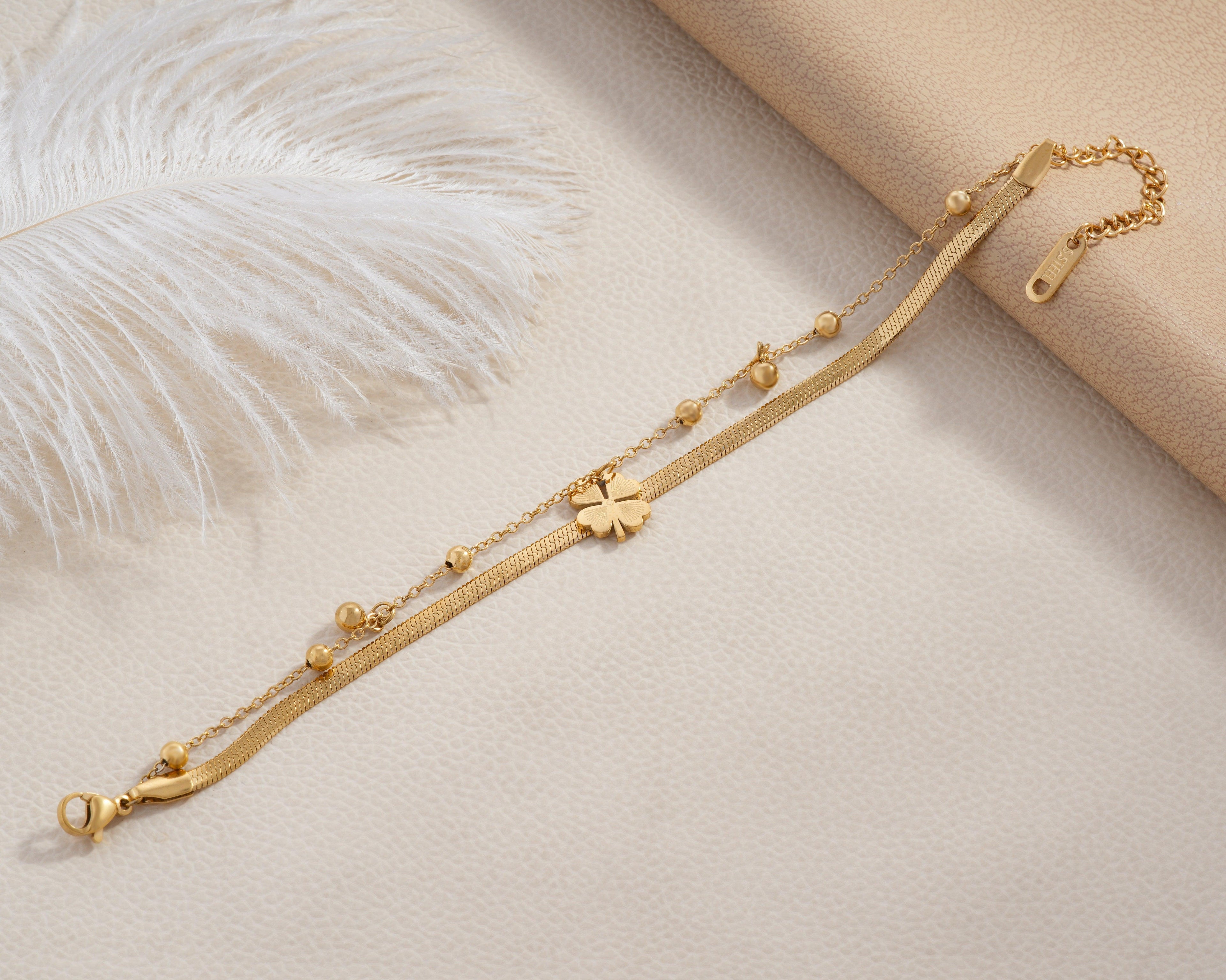 Lucky Clover Layered Bracelet