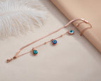 Dual Evil Eye Cuff Bracelet