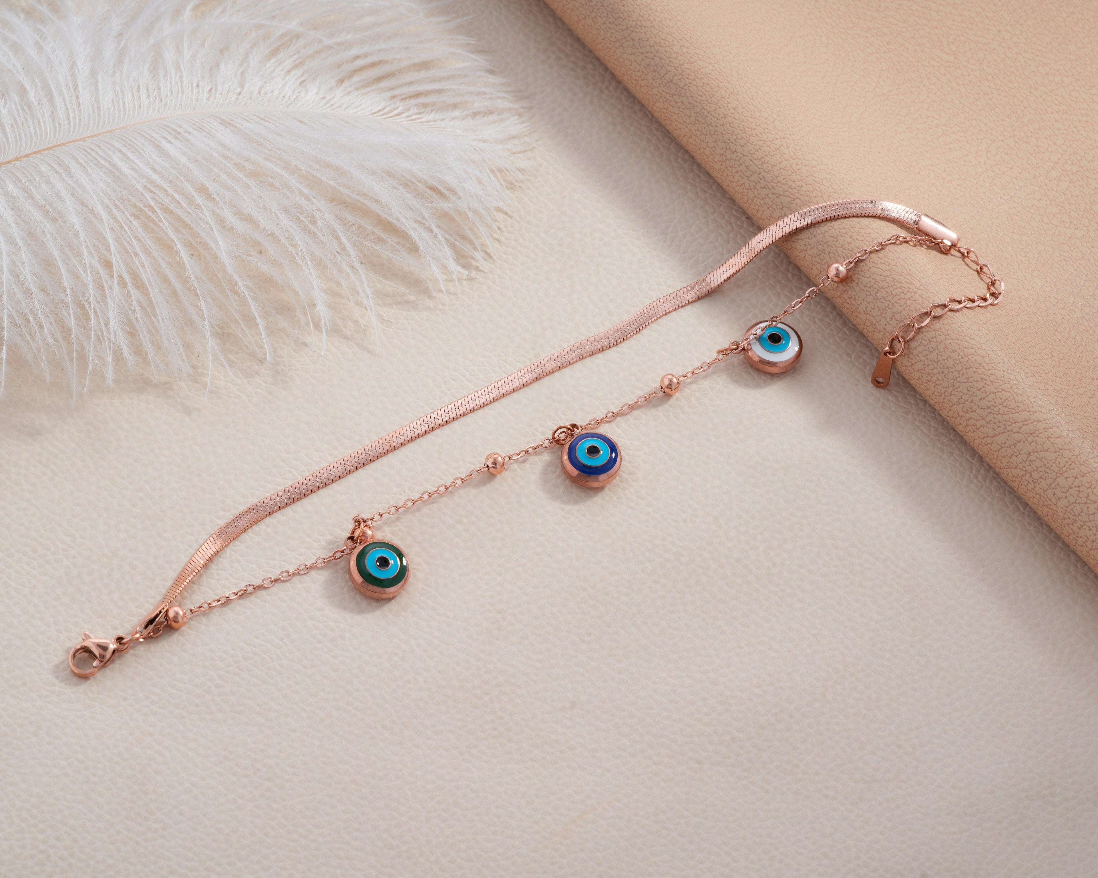 Dual Evil Eye Cuff Bracelet