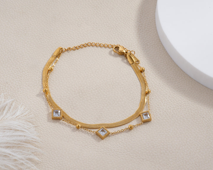 Diamond Crystal & Snake Chain Duo