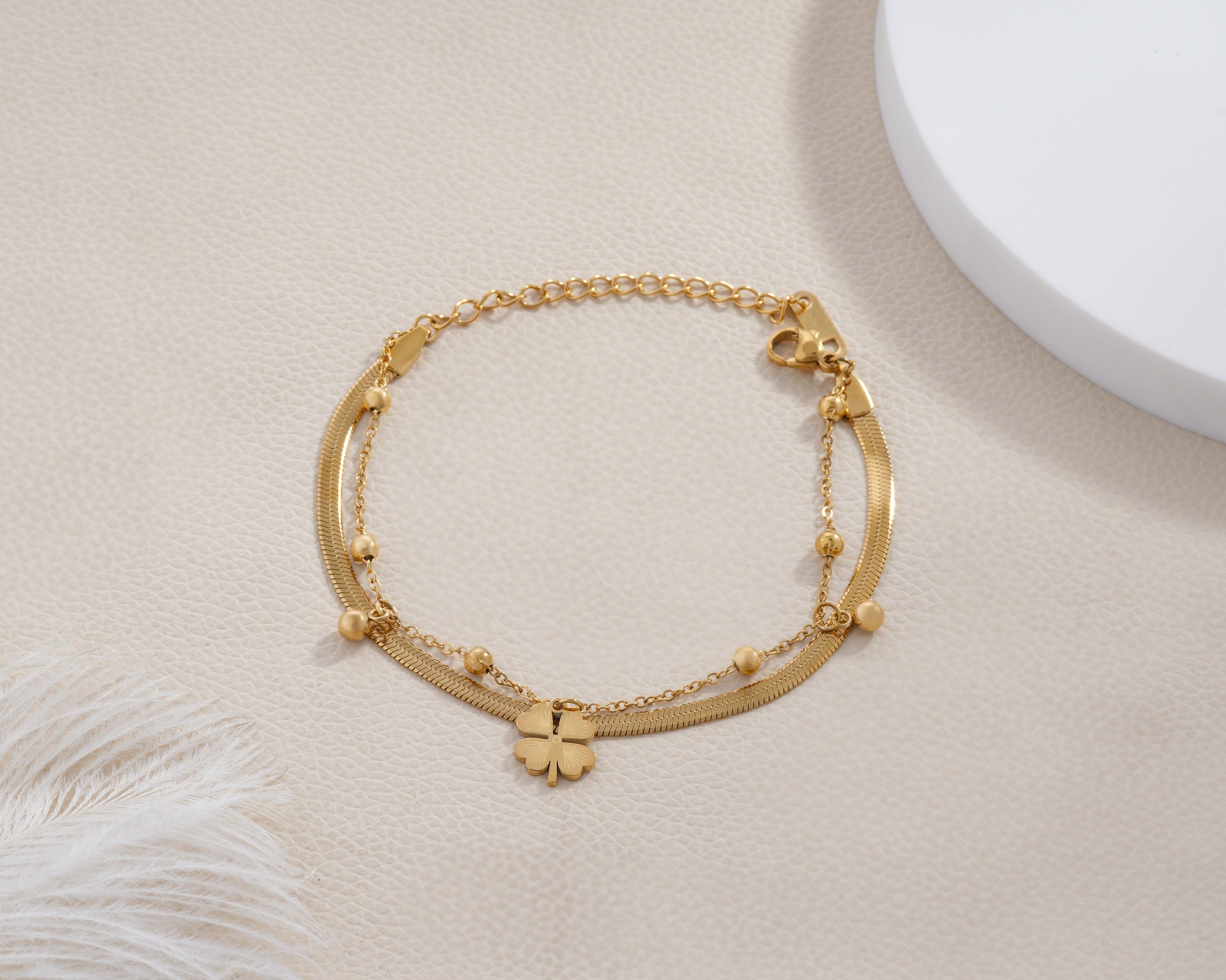 Lucky Clover Layered Bracelet