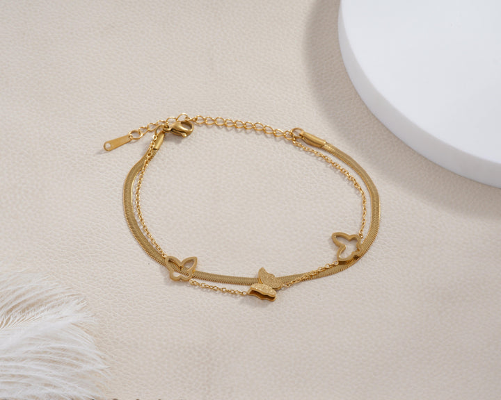 Gold Butterfly Snake Chain Duo