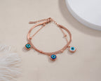 Dual Evil Eye Cuff Bracelet