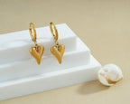 Puff Heart Huggie Drop Earrings