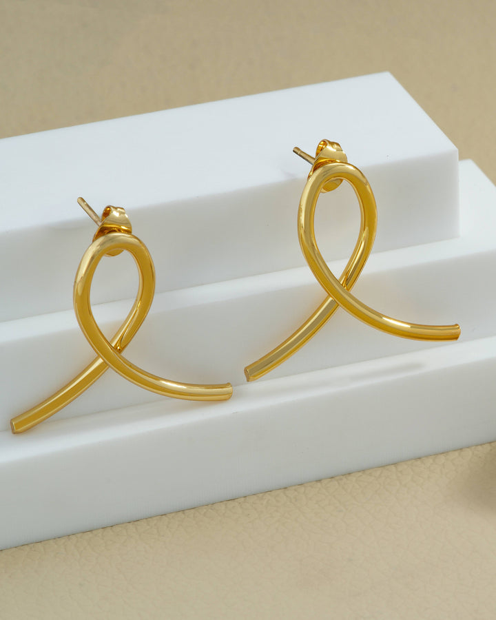 Swirl Ribbon Stud Earrings