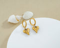 Puff Heart Huggie Drop Earrings