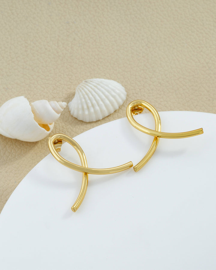Swirl Ribbon Stud Earrings