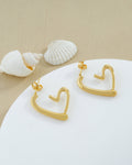 Open Heart Huggie Earrings
