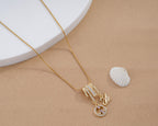 Swan & Crystal Circle Charm Necklace
