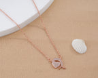 Pavé Dolphin Heart Necklace