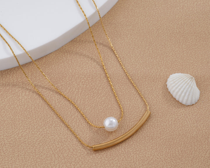 Pearl Bar Layered Necklace