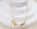Butterfly Bow Station Necklace