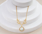 Pearl Antler Pendant Necklace