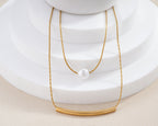 Pearl Bar Layered Necklace