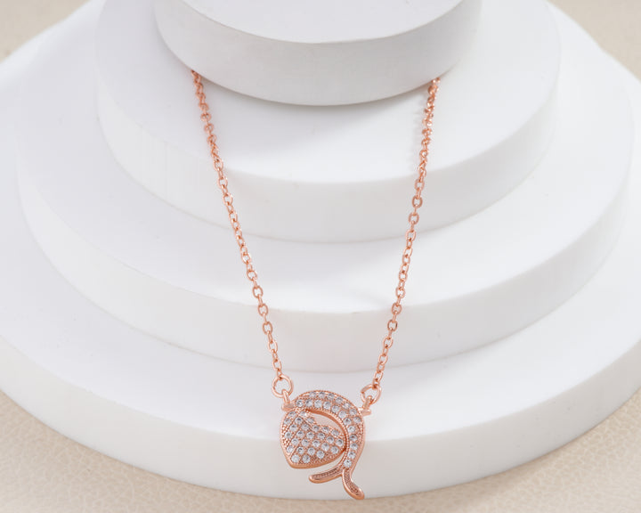 Pavé Dolphin Heart Necklace
