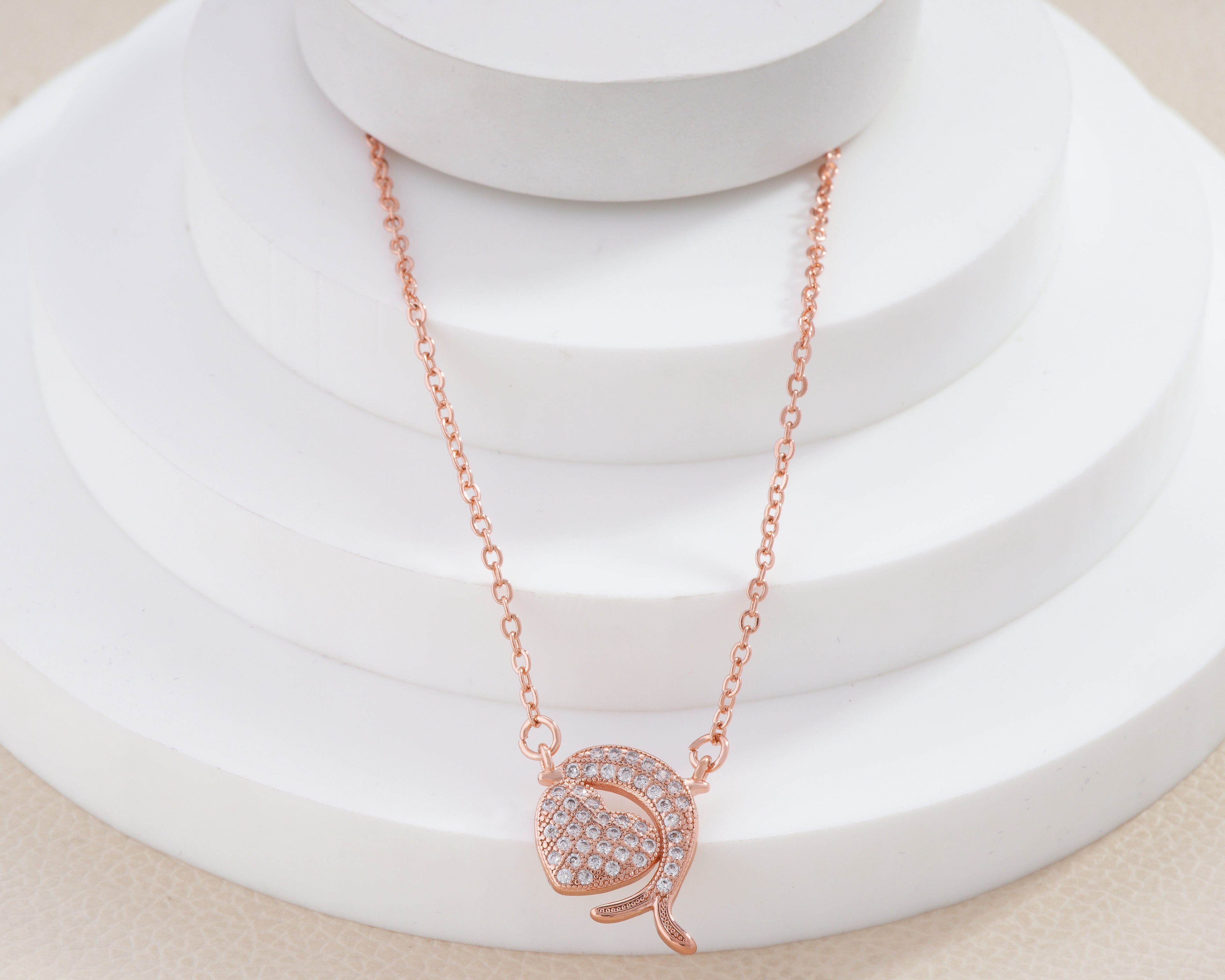 Pavé Dolphin Heart Necklace