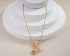 Swan & Crystal Circle Charm Necklace
