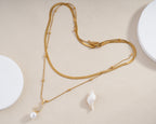 Butterfly Pearl Layered Necklace