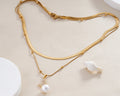 Butterfly Pearl Layered Necklace