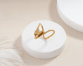 Textured Butterfly Chevron Ring