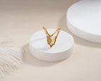 Textured Butterfly Chevron Ring