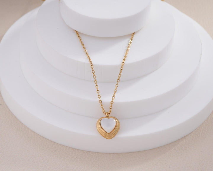 Ivory Heart Glow Necklace angle 2