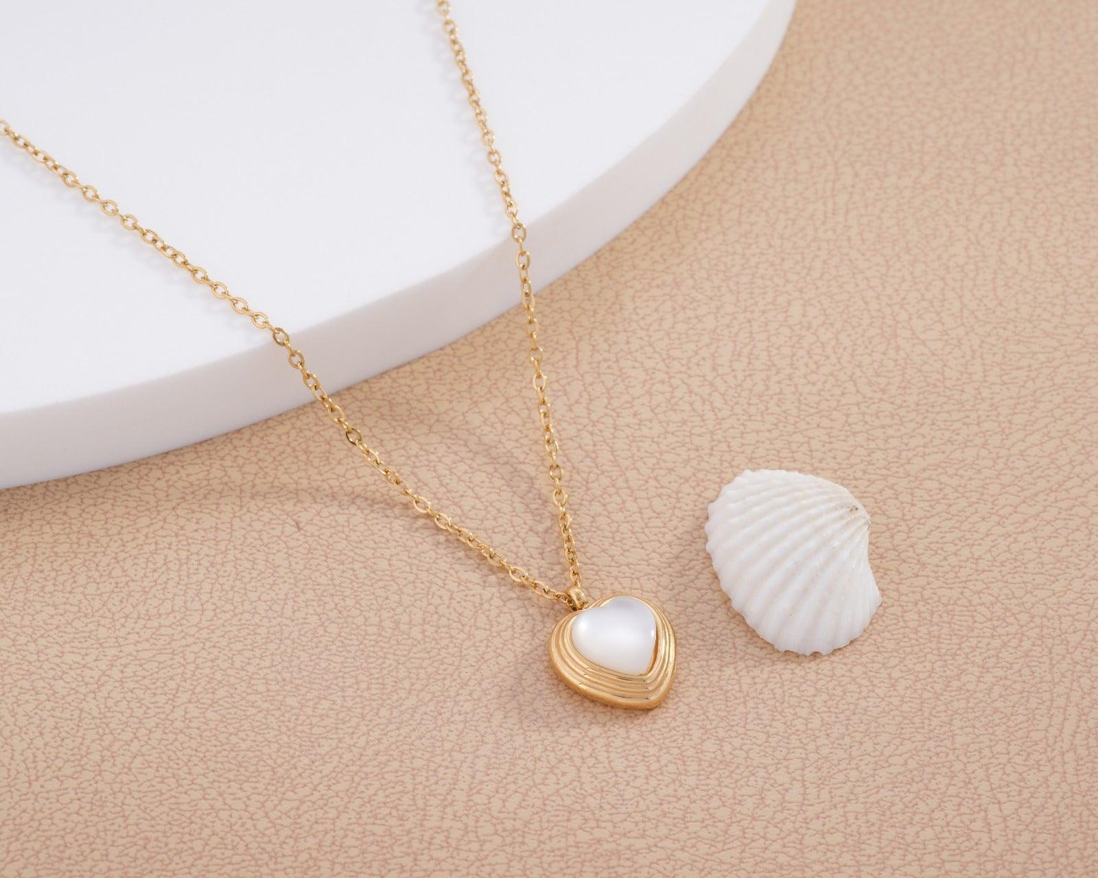 Ivory Heart Glow Necklace angle 3